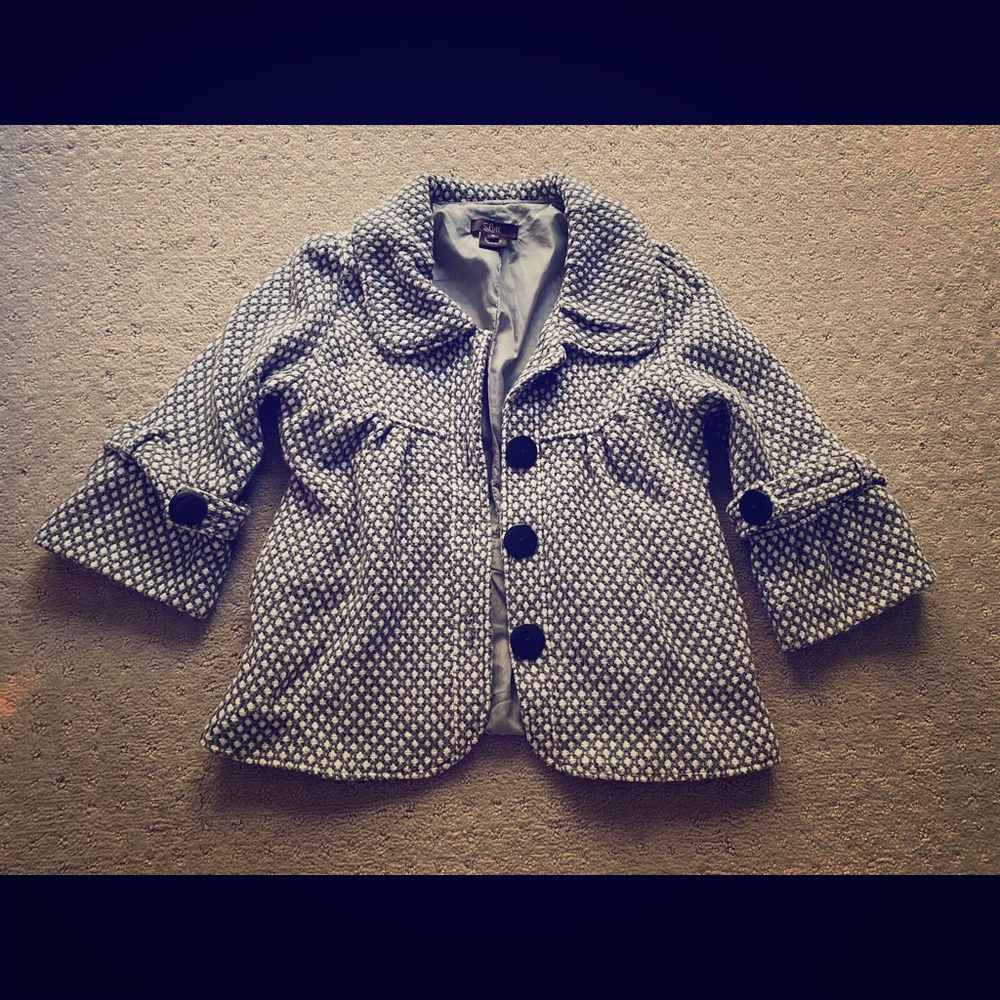 Luii cross stitch 3/4 wool mix jacket Medium